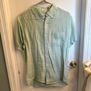 J Crew Sea Foam Green Linen Button Down Shirt
